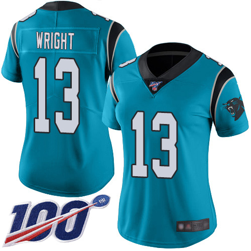 Carolina Panthers Limited Blue Women Jarius Wright Alternate Jersey NFL Football #13 100th Season Vapor Untouchable->carolina panthers->NFL Jersey